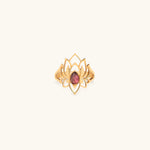 Abundant Bloom - Gold Plated Lotus Tourmaline RingRings - Womens