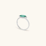 Clear Ambitions Malachite Evil Eye RingRings - Womens