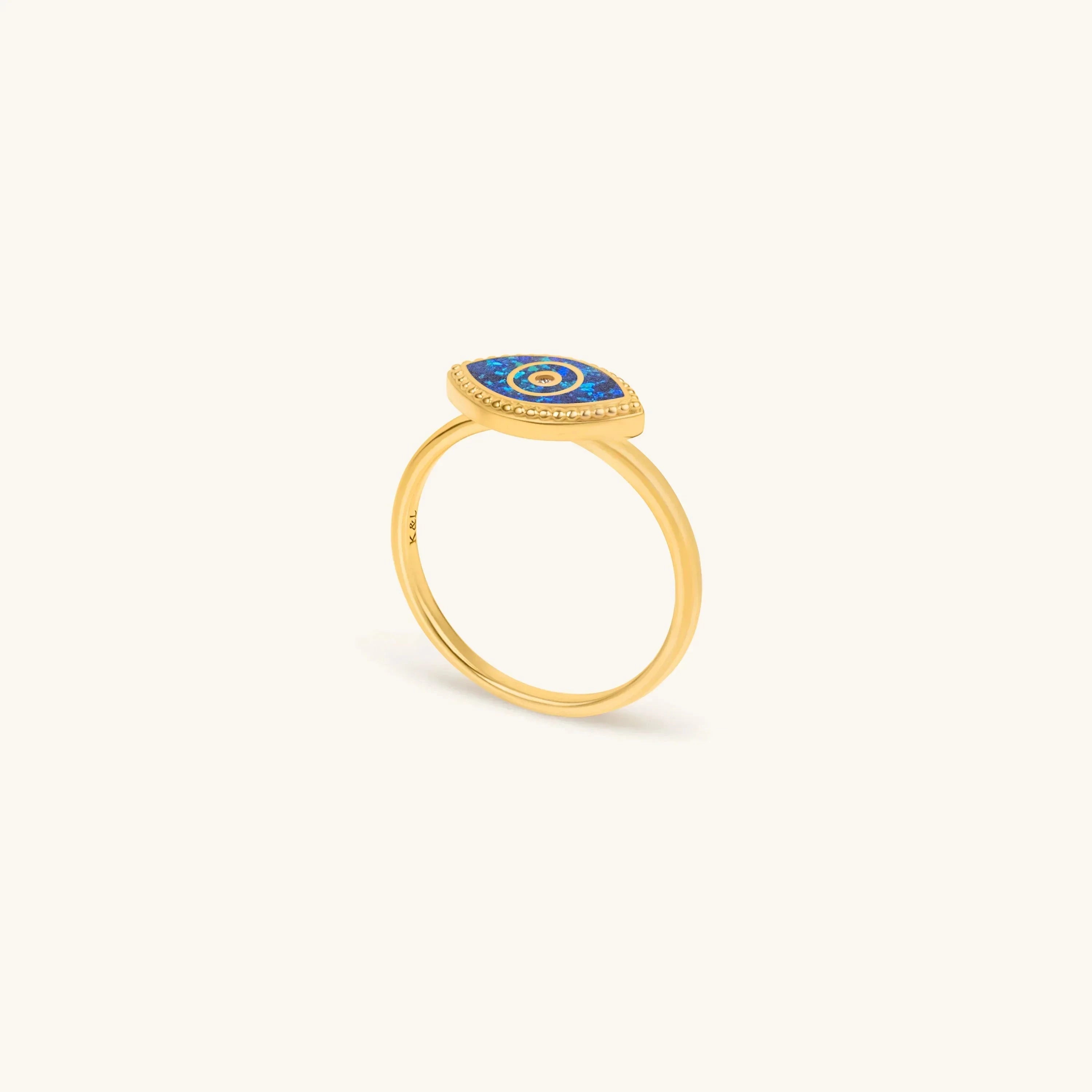 Prophetic Soul Lab Blue Opal Evil Eye RingRings - Womens