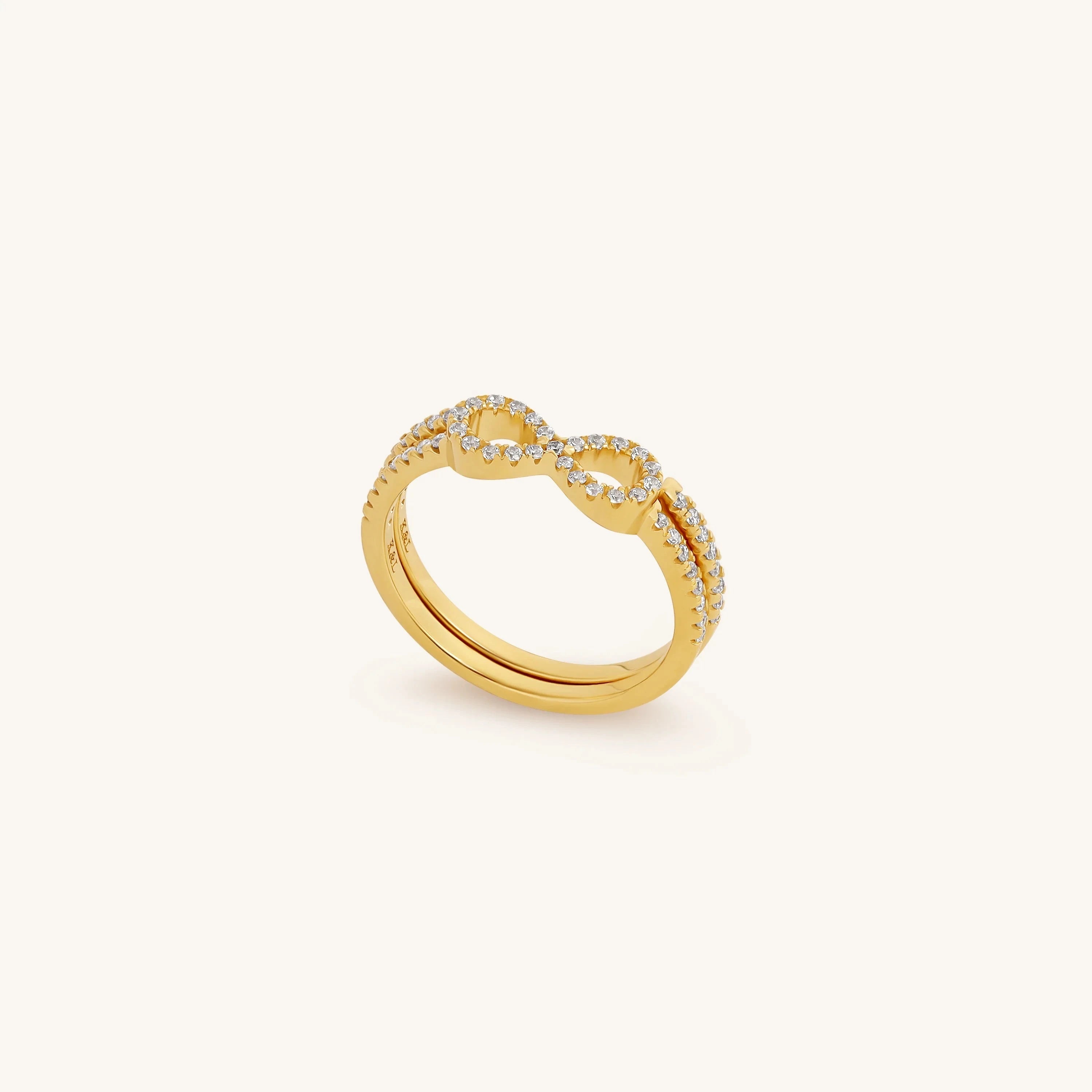 Infinite Harmony Dainty Gold Stack RingRings - Womens7