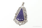 Vintage Purple Charoite Sterling Silver Floral Scroll Statement Necklace PendantJewelry > Necklaces > Pendants