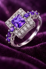 Amethyst Square Crystal Ring - Sterling Silver - AtPerry's lifestyle photo