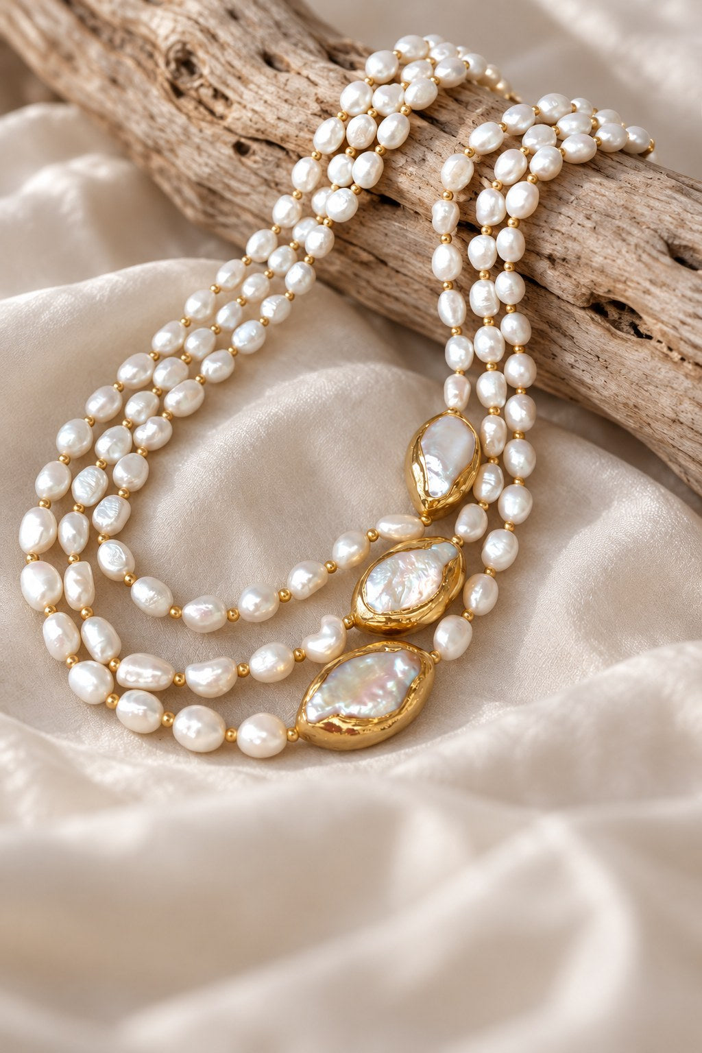 3 rows Cultured Baroque Pearl Necklace - AtPerry's lifestyle photo