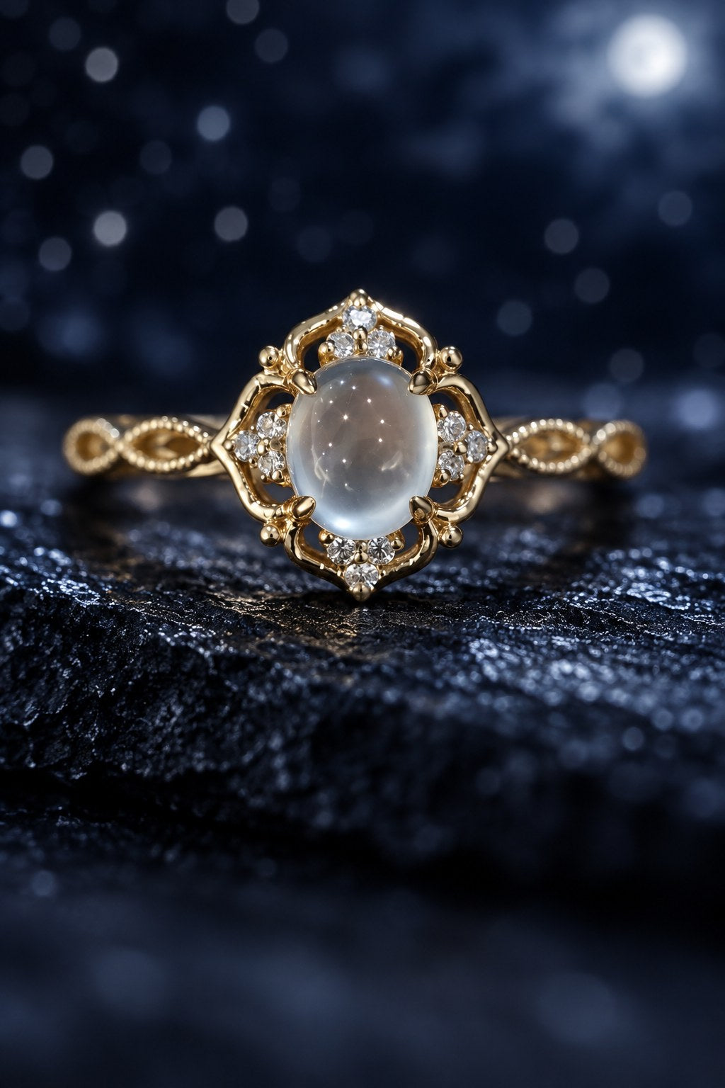 Moonstone Cats Eye Gold Plated Ring - AtPerry's lifestyle photo
