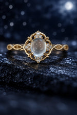 Moonstone Cats Eye Gold Plated Ring - AtPerry's lifestyle photo