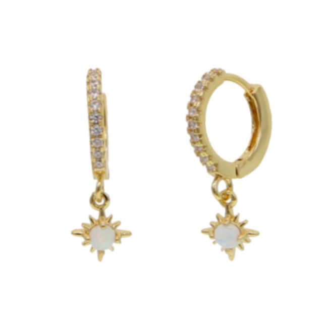 Opal Star Charm EarringsEarrings