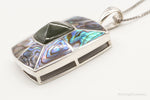 Vintage Paua Abalone Shell Green Stone Sterling Silver NecklaceJewelry > Necklaces > Pendants