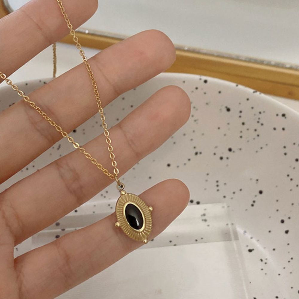Green Quad NecklaceNecklacesBlack Oval