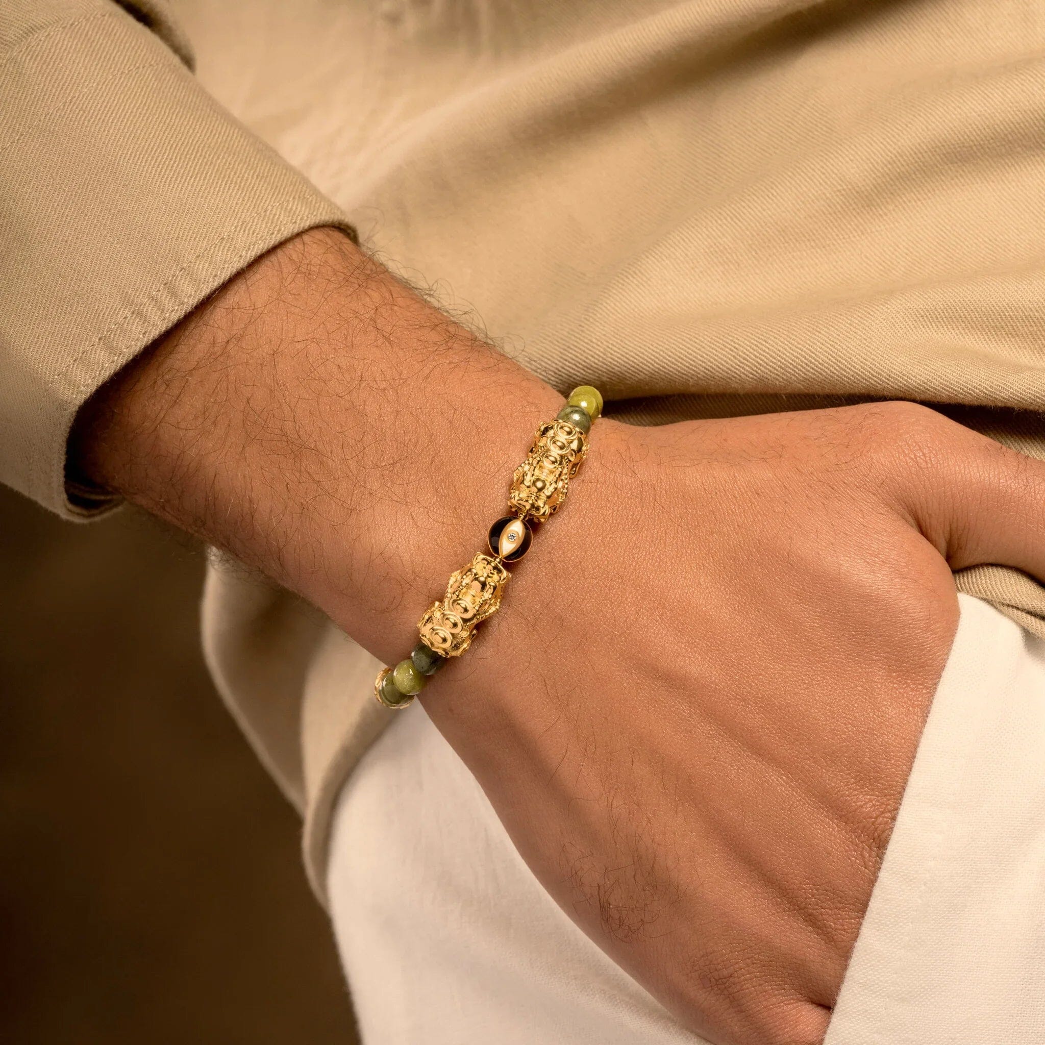 Established Resilience - Double Dragon Jade BraceletBracelets - Mens