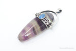 Vintage Purple & Green Fluorite Blue Opal Sterling Silver PendantJewelry > Necklaces > Pendants