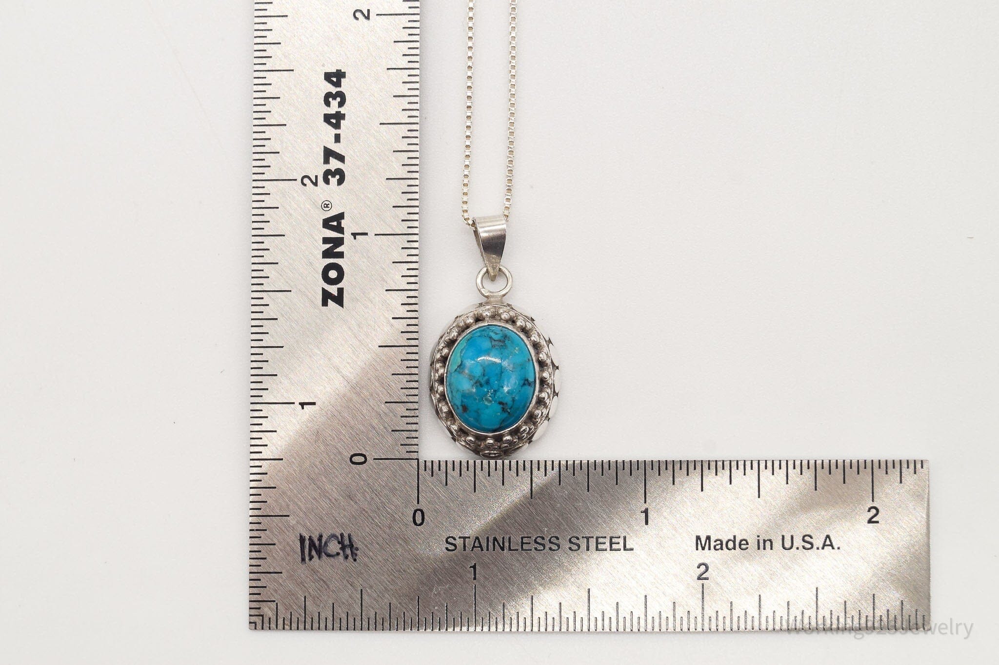 Vintage Turquoise Bali Style Sterling Silver NecklaceJewelry > Necklaces > Pendants