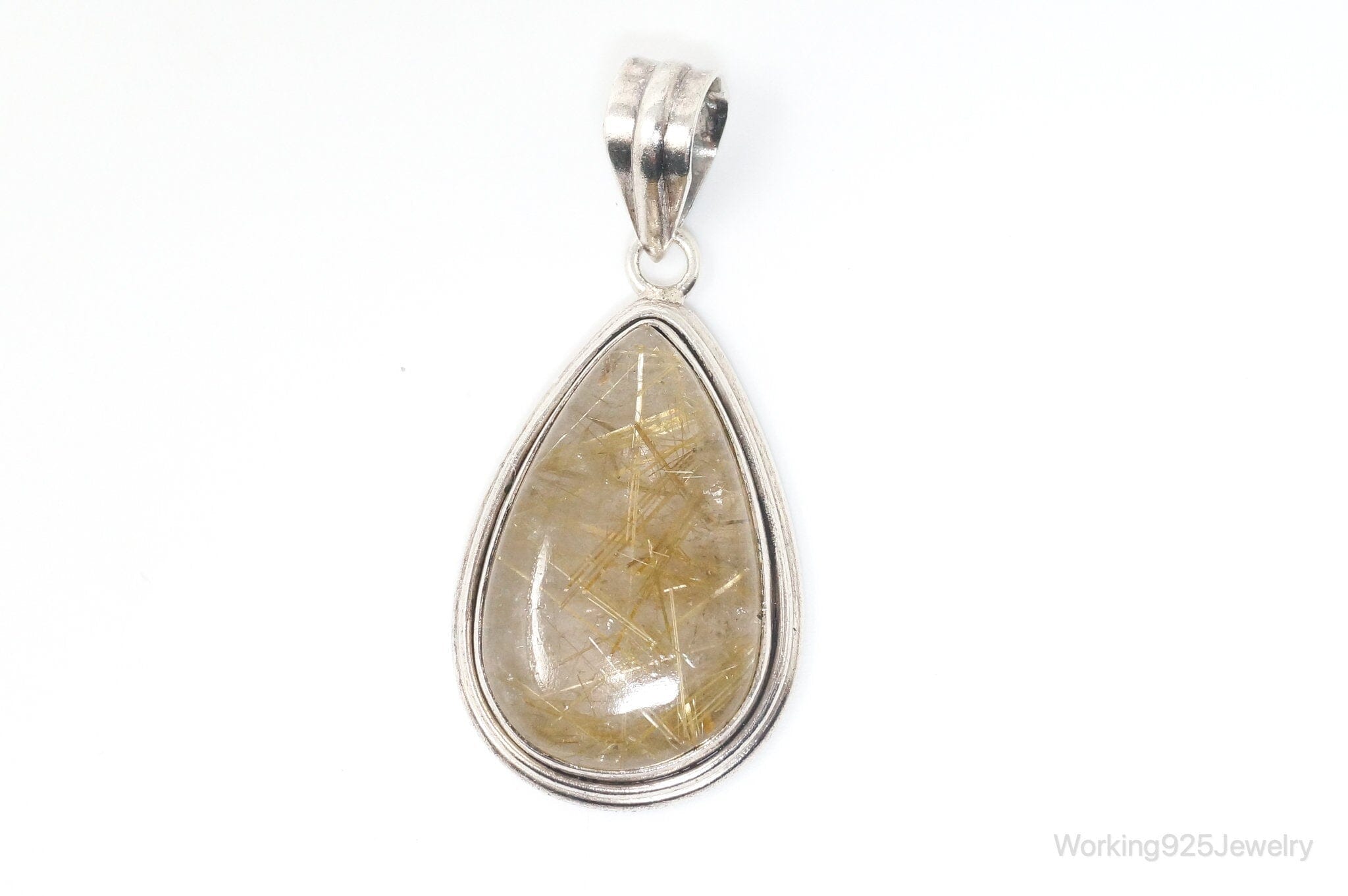 Vintage Rutilated Quartz Sterling Silver Southwestern Necklace PendantJewelry > Necklaces > Pendants