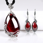 Garnet Pendant & Earrings Set - AtPerry's Healing Crystals
