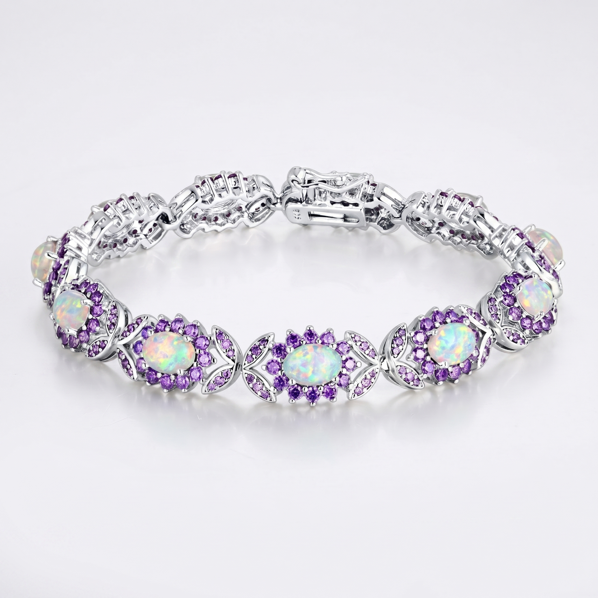 Fire Opal & Amethyst Bracelet - AtPerry's Healing Crystals