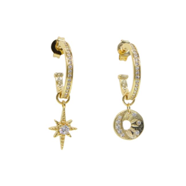 Star & Moon Charm EarringsEarrings