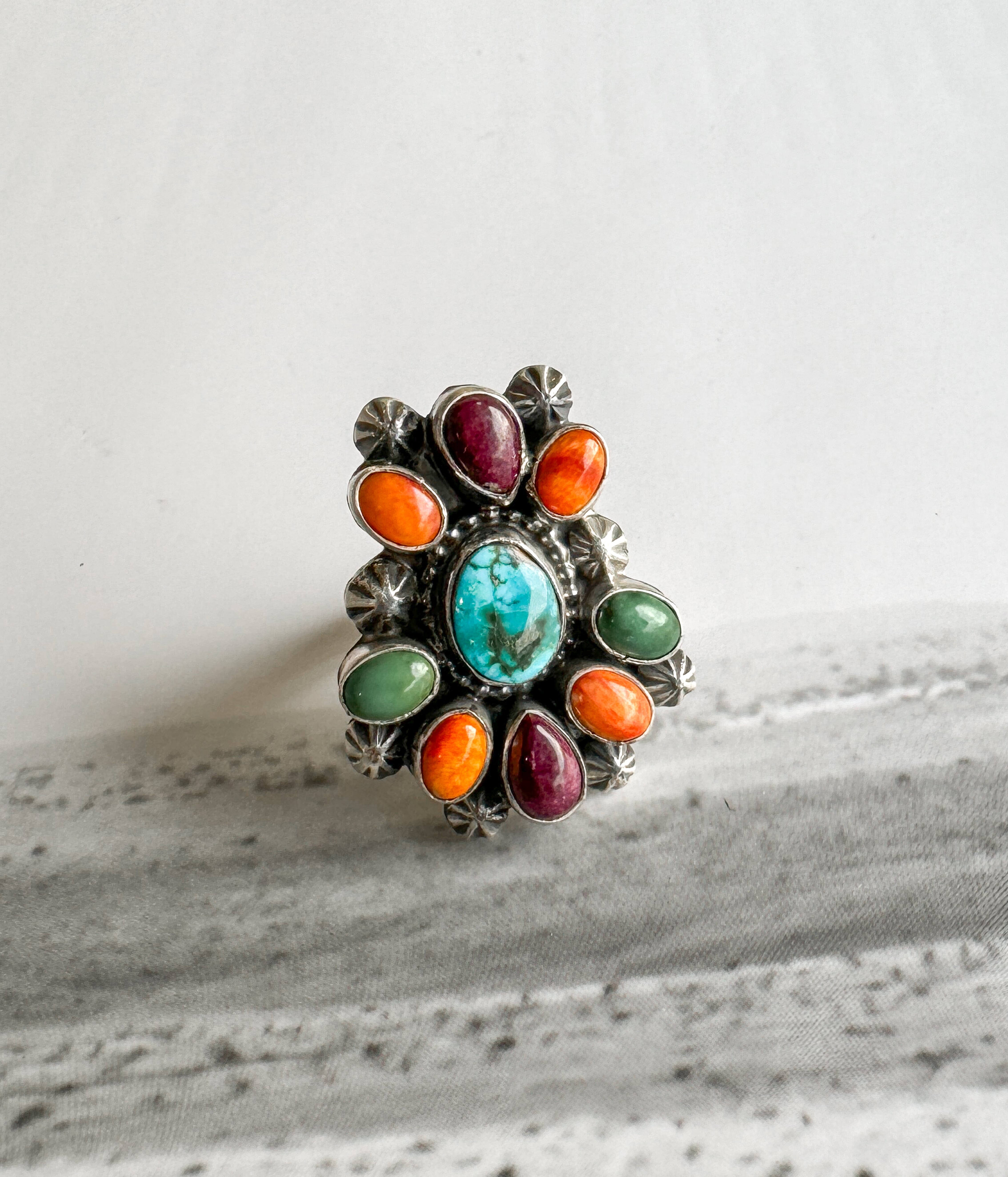 Santa Barbara Multi Stone Ring173 Genuine Turquoise Ring