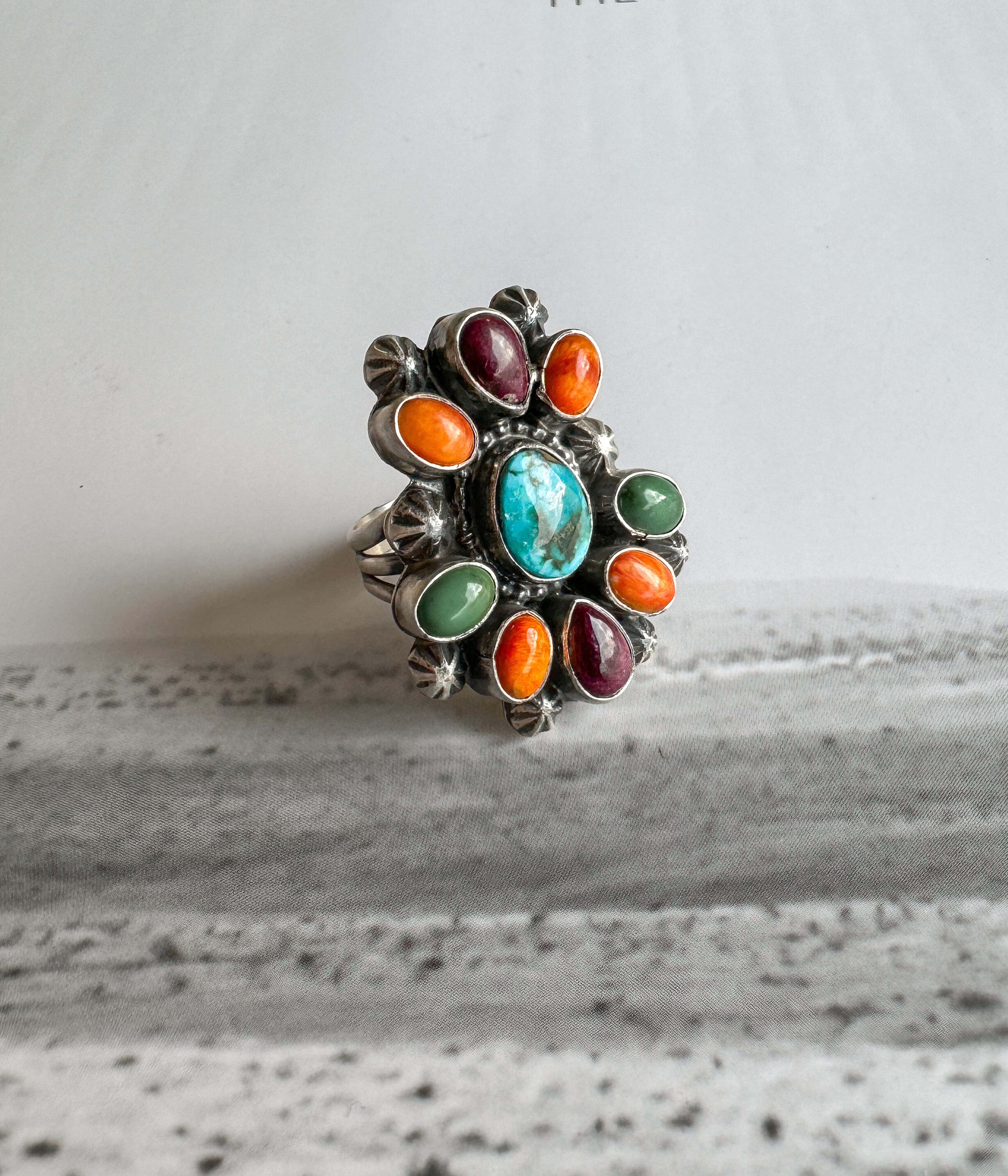Santa Barbara Multi Stone Ring173 Genuine Turquoise Ring