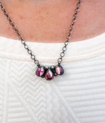 Tia Long Three Stone Pink Dahlia Necklace172 Genuine Turquoise Necklace