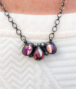 Tia Long Three Stone Pink Dahlia Necklace172 Genuine Turquoise Necklace