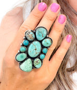 Ella Peters Large Cluster Ring173 Genuine Turquoise Ring