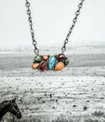 Eight Stone Multi Color Necklace172 Genuine Turquoise Necklace