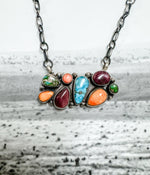 Eight Stone Multi Color Necklace172 Genuine Turquoise Necklace