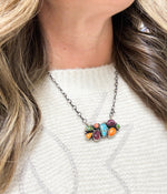 Eight Stone Multi Color Necklace172 Genuine Turquoise Necklace