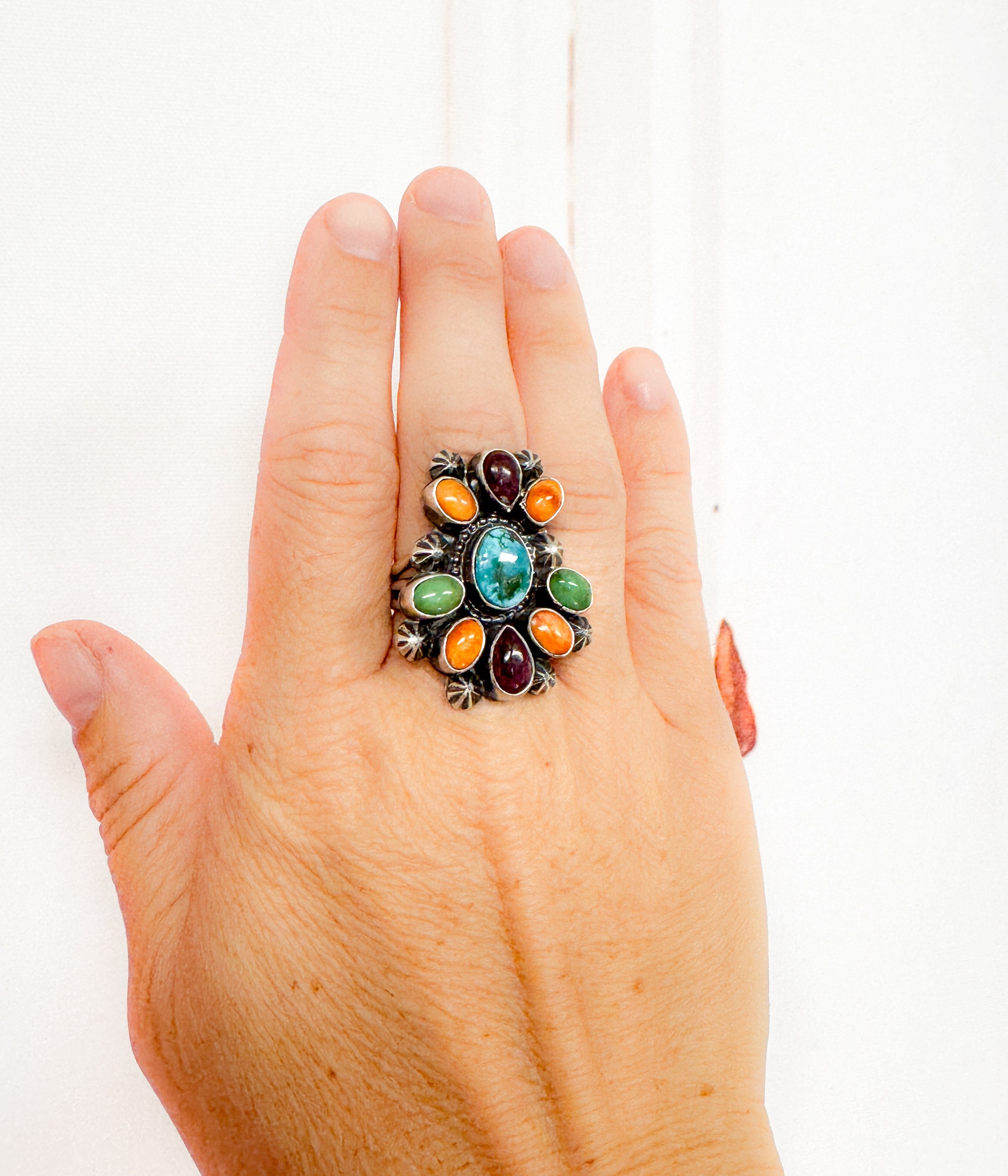 Santa Barbara Multi Stone Ring173 Genuine Turquoise Ring