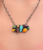 Eight Stone Multi Color Necklace172 Genuine Turquoise Necklace