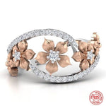 Romantic Champagne Flowers Party Ring - 925 Sterling SilverRing6