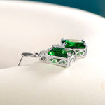 Uniquely Beautiful Square Emerald Earrings - 925 Sterling SilverEarrings