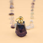 Natural Stone Fluorite Perfume Bottle Pendant NecklaceNecklace