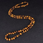 Natural Tiger Eye Stone Beads Necklaces Men Fashion Meditation Yoga Necklaces for Women New Design Handmade Reiki Prayer JewelryNecklace