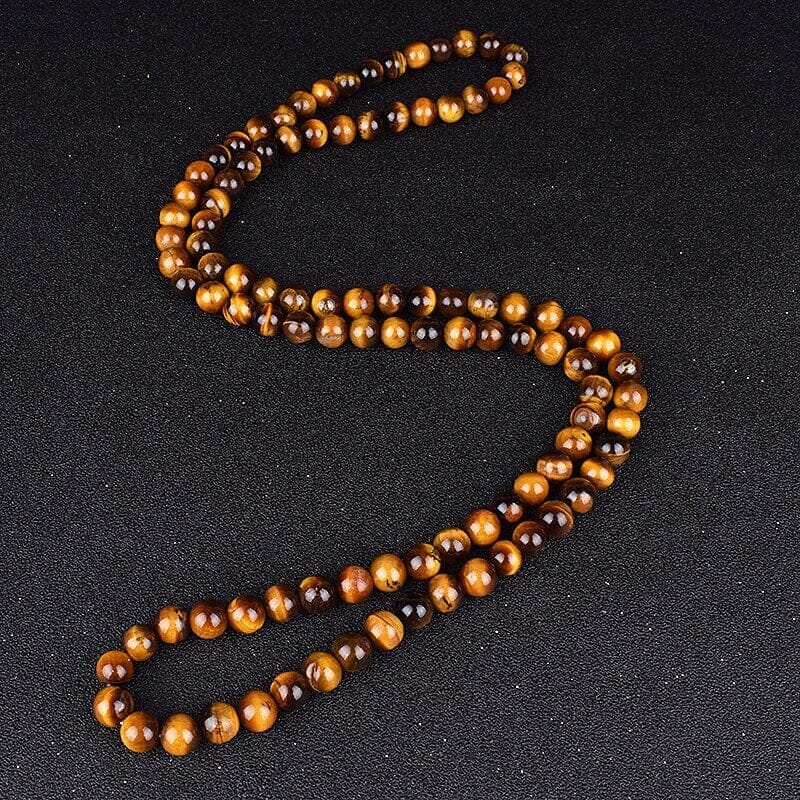 Natural Tiger Eye Stone Beads Necklaces Men Fashion Meditation Yoga Necklaces for Women New Design Handmade Reiki Prayer JewelryNecklace