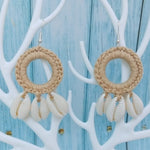 Fashion Boho Beach Puka Shell Crochet EarringsEarrings