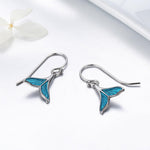 Blue Fire Opal Silver Mermaid Dangle EarringsEarrings