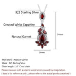 Handmade Garnet Pendant Necklace - 925 Sterling SilverNecklace