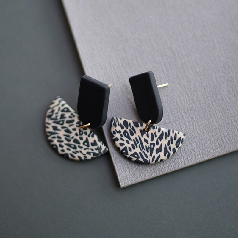 Leopard Pattern Multi Shapes Trendy Polymer Clay EarringsEarringsSector