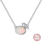 Little Bird Natural Opal Dangle Necklace - 925 Sterling SilverNecklace