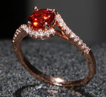 Pretty Rose Gold Ruby Ring - 925 Sterling SilverRing