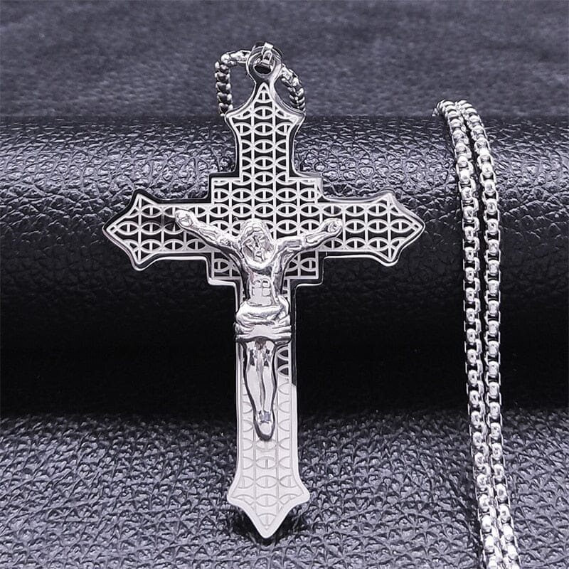 WWJD Cross Christian Prayer Necklace - ( Stainless Steel Gold )Necklace