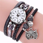 Leather Bracelet Quartz WristwatchBraceletblack