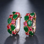 Multi Rose Gold Color EarringsEarringsRose Gold Red And Green