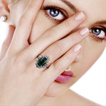 Luxury Vintage Fashion Emerald Ring - 925 Sterling SilverRing