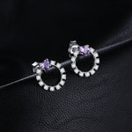 Heart Created Alexandrite Sapphire Silver Stud EarringsEarrings