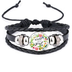 Scriptures Proverbs Charm Leather Wrap Bangle BraceletBracelet2