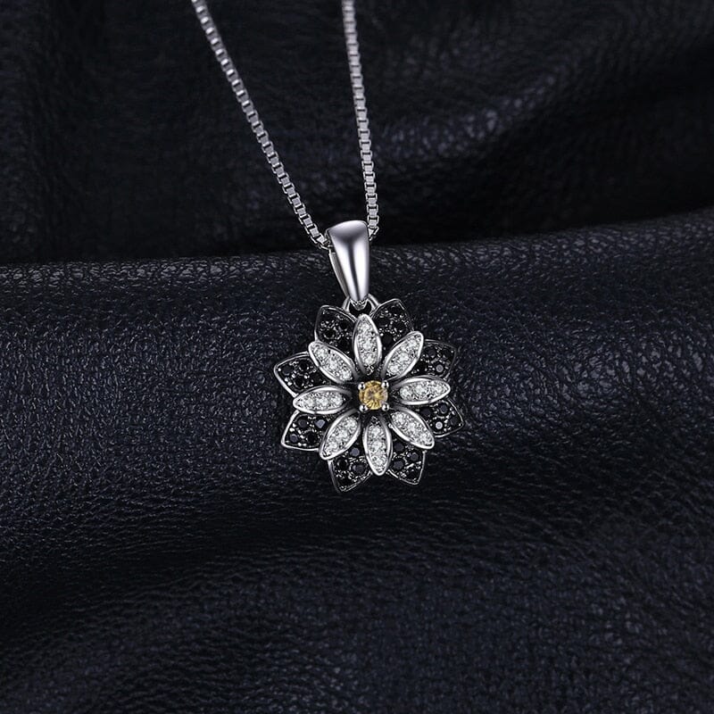 Flower Natural Smoky Quartz Necklace - 925 Sterling Silver (Without Chain)Necklace