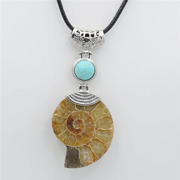 High Quality Natural Ammonite Shell with Natural Stones ChokerNecklaceturquoises