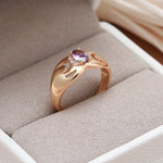 Luxury Amazing Purple Amethyst Oval Zircon RingRing