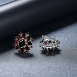 15ct Natural Garnet Clip Earrings - 925 Sterling SilverEarrings
